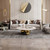 Modern Round Marble Coffee Table, 39.4 inch Marble-Look Top with Gold Ball Base for Living Room, Office