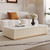 Large Coffee Table with Sintered Stone Tabletop, Gold Stainless Steel Base, Center Table for Home Office