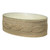 MAKLAINE Oval Coastal Coffee Table, Hand-Woven Rattan & Tempered Glass, Natural Finish, Adjustable Feet, 50 x 30 x 17 Inches