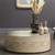 MAKLAINE Oval Coastal Coffee Table, Hand-Woven Rattan & Tempered Glass, Natural Finish, Adjustable Feet, 50 x 30 x 17 Inches
