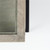 Pemberly Row Square Glass Top Display Coffee Table, 42"x42"x15", Gray Textured Wood Frame, Matte Black Iron Base