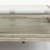 Pemberly Row Square Glass Top Display Coffee Table, 42"x42"x15", Gray Textured Wood Frame, Matte Black Iron Base