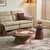 35.43" Round Coffee Table for Living Room – Modern Walnut Veneer Center Table with Lipped Edge