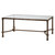 Beaumont Lane Iron Coffee Table, Rustic Bronze Patina Finish, 48" W x 28" D x 20" H, Tempered Glass Top
