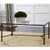 Beaumont Lane Iron Coffee Table, Rustic Bronze Patina Finish, 48" W x 28" D x 20" H, Tempered Glass Top