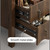 FUSUNBAO 6-Drawer Fluted Dresser, 52" Wide Double Chest of Drawers,Walnut | Fluted Design, Horizontal Chest of Drawers