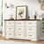 Embossed Roman Column Wood Rustic 63 Inch Wide Dresser & Chest of Drawers with Rustic Handles,Tall Storage Organizer for Bedroom