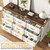 Embossed Roman Column Wood Rustic 63 Inch Wide Dresser & Chest of Drawers with Rustic Handles,Tall Storage Organizer for Bedroom