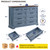52" Wide Farmhouse 9 Drawer Dresser for Bedroom, Blue | Large Drawers, Metal Handles, Side Panel Design