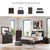 6 Drawer Bedroom Dresser and Mirror, Charcoal | Dark gray engineered wood, Replicated oak grain