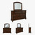 7-Drawer Wide Dresser and Mirror | Rustic brown veneers, wood and engineered wood, concealed pull-out tray for valuables