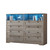 GAOMON 8 Drawer Wooden Dressers for Bedroom with Power Outlet and LED Lights, Grey Wood Chest of Drawers with Deep Drawer