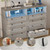 GAOMON 8 Drawer Wooden Dressers for Bedroom with Power Outlet and LED Lights, Grey Wood Chest of Drawers with Deep Drawer