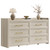 SICOTAS 6 Drawer Dresser for Bedroom-56.4" Extra-Wide Wood Chest of Drawers | Large Storage, Long Dresser TV Stand with Drawers