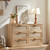 LEYAOYAO Rattan Dresser for Bedroom, 48'' Drawers Dressers | Gold Metal Handle, Modern Wide Chest of Drawers