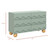 babyletto Lido Wave 6-Drawer Assembled Baby Dresser, Light Sage and Honey for Bedroom, Living Room & Hallway