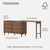 YESWOOD Large Vanity Desk with 6 Storage Dresser, North America Black Walnut Wood Adjustale Makeup Table for Girls