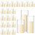 120 Pcs Pillar Candles & Glass Cylinder Holders Set,Ivory White | Clear Cylinder Vases for Slim Pillar Candles, Perfect for Wedding