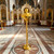 Eastern Orthodox Church Standing Candlestick, Golden Metal | 20 Candle Holes