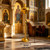 Eastern Orthodox Church Standing Candlestick, Golden Metal | 20 Candle Holes