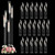 20PCS 5 Arm Acrylic Candelabra Centerpieces for Table,Clear Candle Stick Holders Bulk with Removeshade for Party