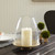 MY SWANKY HOME Gorgeous Gold Minimalist Glass Dome Hurricane LED Candle Holder Classic Elegant