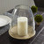 MY SWANKY HOME Gorgeous Gold Minimalist Glass Dome Hurricane LED Candle Holder Classic Elegant
