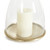 MY SWANKY HOME Gorgeous Gold Minimalist Glass Dome Hurricane LED Candle Holder Classic Elegant