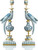 Candle Holder Parrot Design, Nordic Ceramic Candelabra with Copper Bracket for Home Decor and Porch