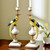 Candle Holder Parrot Design, Nordic Ceramic Candelabra with Copper Bracket for Home Decor and Porch