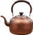 Premium Copper Tea Kettle for Stove Top,Rustic Tea Pot with Ergonomic Handle
