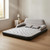 Inflatable Backrest Bed Couch Mattress Lounger with Raised Back Support and Side Armrests Soft Cushion Flocked Top