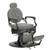 Vintage Recline Barber Chair, Grey - Button Style