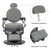 Vintage Recline Barber Chair, Grey - Button Style