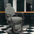 Vintage Recline Barber Chair, Grey - Button Style