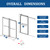 "H Frameless Soft-Close Shower Door, Brushed Nickel