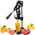Manual Citrus Juicer, Heavy Duty Cast Iron Hand Press with Stainless Steel Strainer