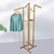 Metal Garment Retail Clothes Stand Display, 4 Way Adjustable Rack with Slanted Arms