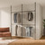 pamo Black Industrial Pipe Clothing Rack - LOFT II - Steplessly Adjustable Closet Organizer System for Ceiling Heights between 86" - 98"- Suitable as Closet Clothes Rack or Room Divider