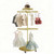 Rotatable Round Clothes Rack, 2-tier Retail Kids Garment Rack with Top Shelf and Wheels  for Boutique