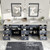 Charcoal Gray Double Sink Bath Vanity with Carrara