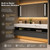 Stone Top Double Sink Bathroom Vanity with Furniture Bath