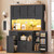 Kitchen Pantry Cabinet with Microwave Stand, 47.2"
