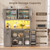Pantry Cabinet with Charging Station and LED Light