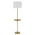 HomeRoots 526288 62 in. Tray Table Floor Lamp with White Drum Shade Nickel