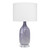 Eden Home Transitional Table Lamp, 26" Glass and Acrylic Base, Lavender Purple Finish, Off White Linen Shade