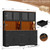 Kitchen Pantry Cabinet with LED Light & Outlet, Microwave Stand