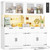 Unikito 71" Kitchen Pantry Cabinet with Outlet & LED Light