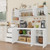 Large Kitchen Hutch Cabinet with Microwave Stand