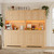BORNOON Pantry Cabinet with Charging Station and Light, Tall Kitchen Pantry Storage Cabinet with Microwave Stand, Wide Fluted Kitchen Hutch with Storage Drawers and Adjustable Shelves for Dining Room